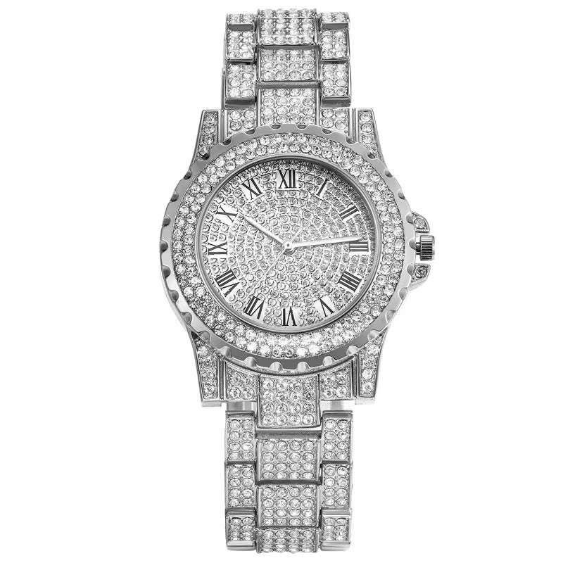 Men Watches Top Brand Luxury Watch Gold Silver Color Diamond Watch for Men Waterproof Wristwatch Relogio Masculino