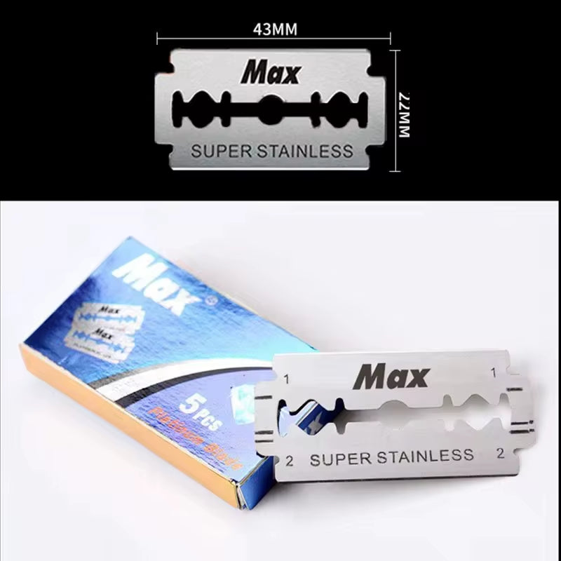 10/50/100 PCS Stainless Steel Razor Blade Old-Fashioned Manual Double-Sided Razor Blade Hairdressing Barber Shop Tools