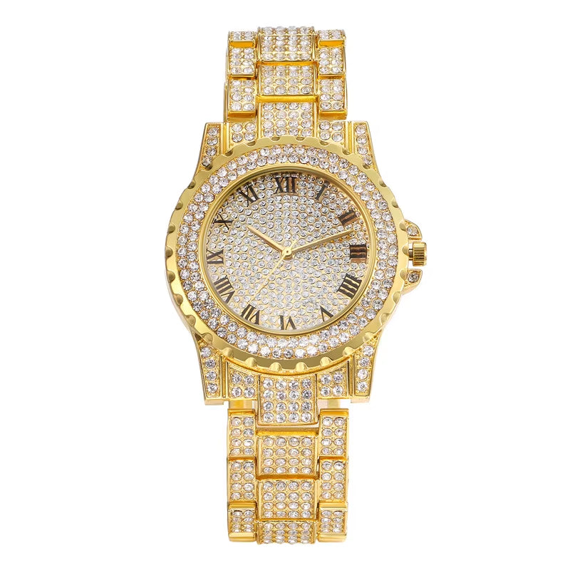 Men Watches Top Brand Luxury Watch Gold Silver Color Diamond Watch for Men Waterproof Wristwatch Relogio Masculino