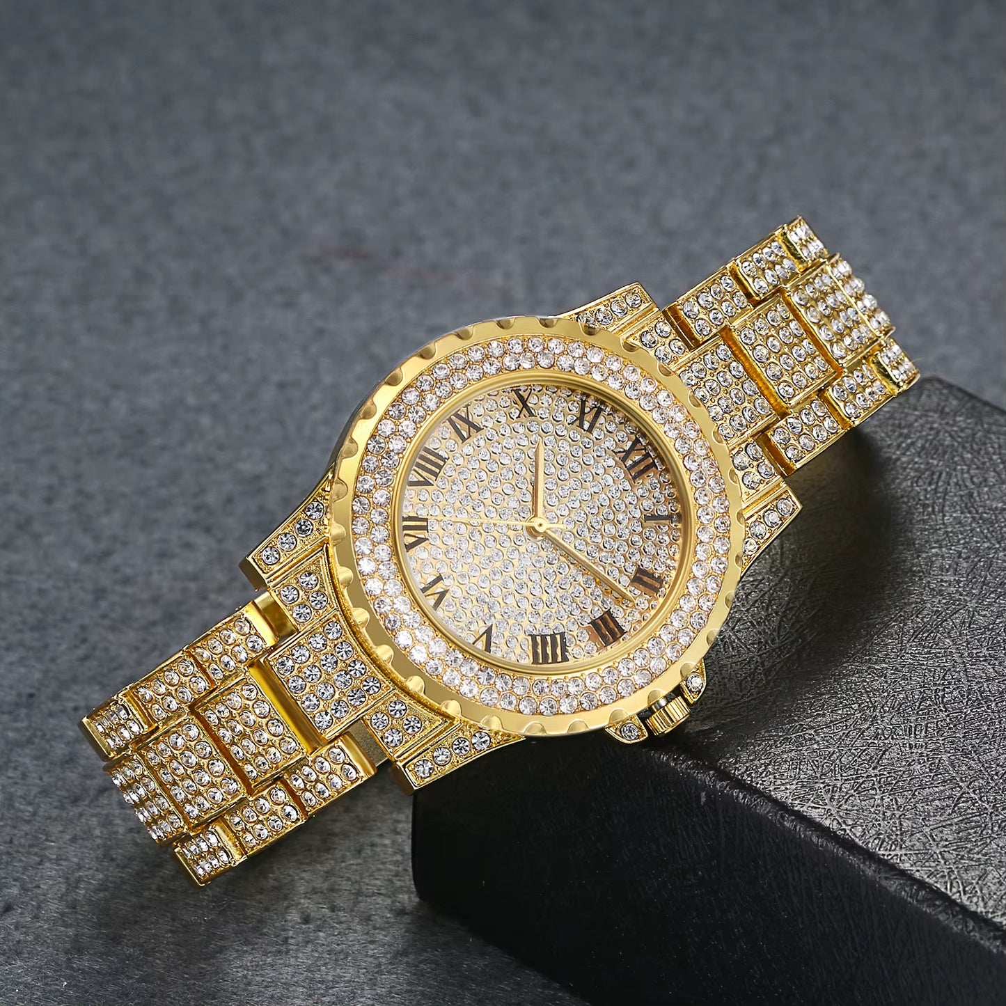 Men Watches Top Brand Luxury Watch Gold Silver Color Diamond Watch for Men Waterproof Wristwatch Relogio Masculino
