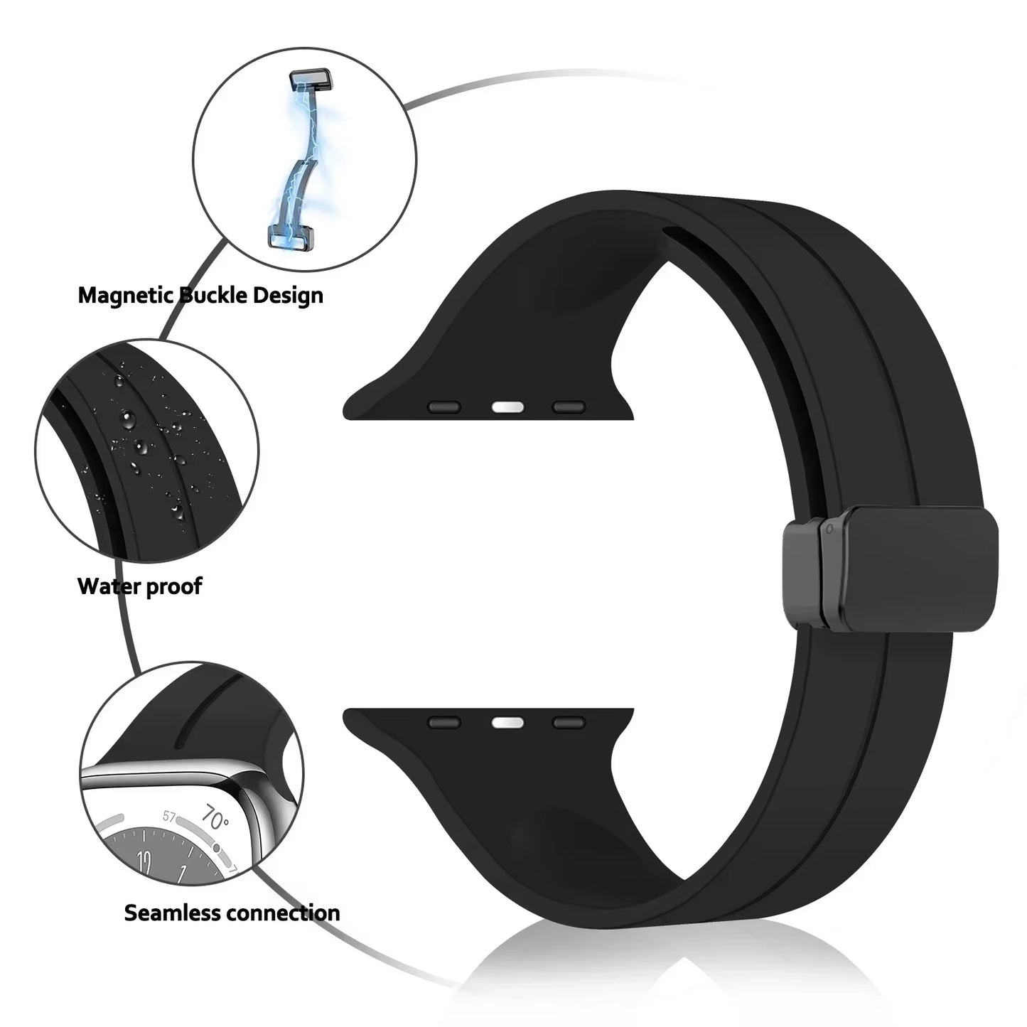 Magnetic Strap for Watch Ultra Band 49Mm 45 Mm Silicone Bracelet Iwatch Series 7 8 Se 6 5 3 44Mm 45Mm 40Mm 41Mm 42Mm 38Mm