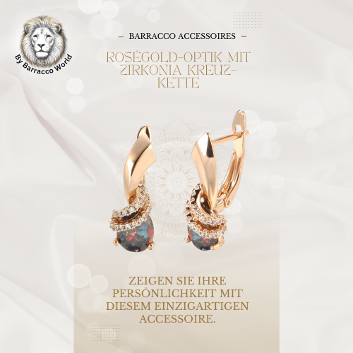Ohrstecker – 585 Roségold mit bunten Zirkonia-Tropfen