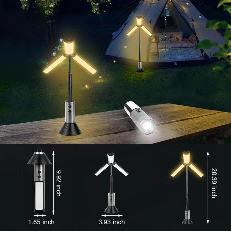 2 in 1 LED Work Light, 1 Count Portable Foldable Camping Light Flashlight, Multifunctional LED Light for Hiking, Camping, Fishing and Travel, Christmas Gift