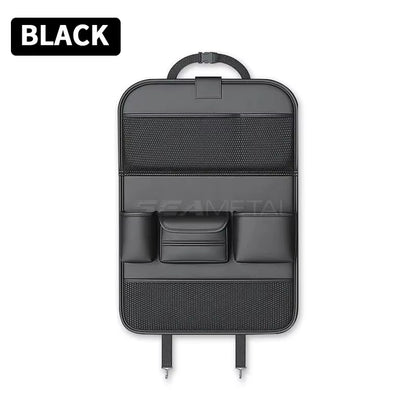 All in One Car Seat Back Organizer Multi-Functional Rear Seat Storage Bag with Foldable Tray Cup/Tissue Holder Storage Pocket