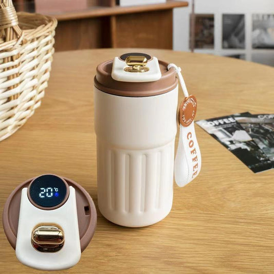 Intelligent Temperature Measuring Thermos Cup, High-Quality 316 Stainless Steel Coffee Cup, Accompanying Car Cup, Gift Water Cup, Birthday and Christmas Gift Classic Drinkware Flasks Resistance Portable Mug Tumbler Water Bottles